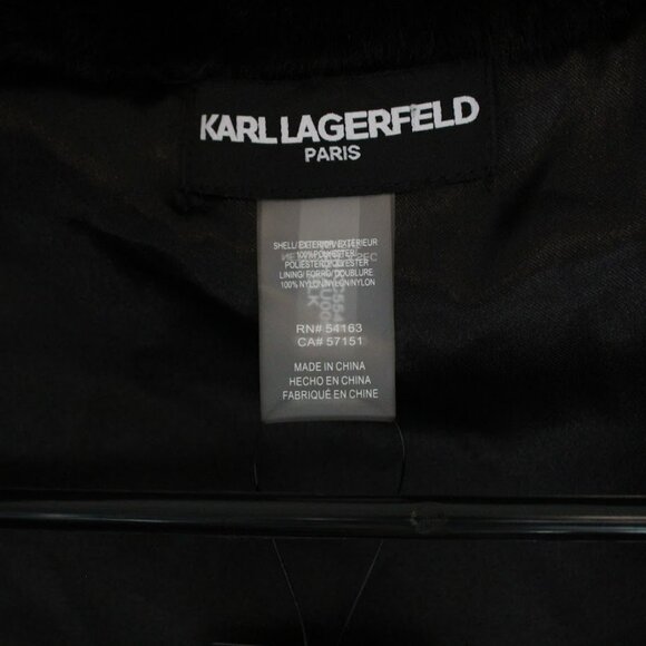 Karl Lagerfeld faux fur mob wife cape black new with tags Y2K vibes old money - Picture 4 of 6